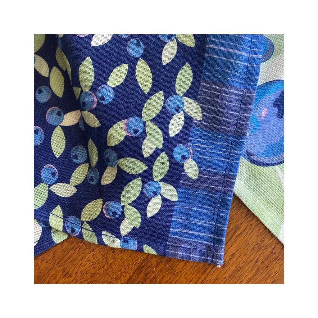 Be Wild Blueberry Linen Tea Towel - detail