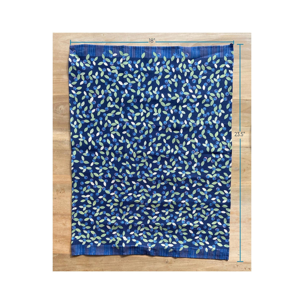 Be Wild Blueberry Linen Tea Towel - dimensions