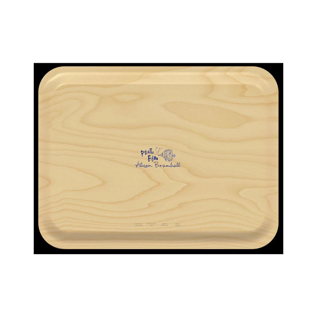 Finnish Birch Tray - Large - Three Lobsters - back
