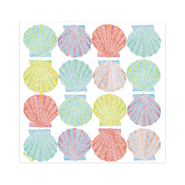 Festive Fish Flour Sack Tea Towels - Scallop Shells