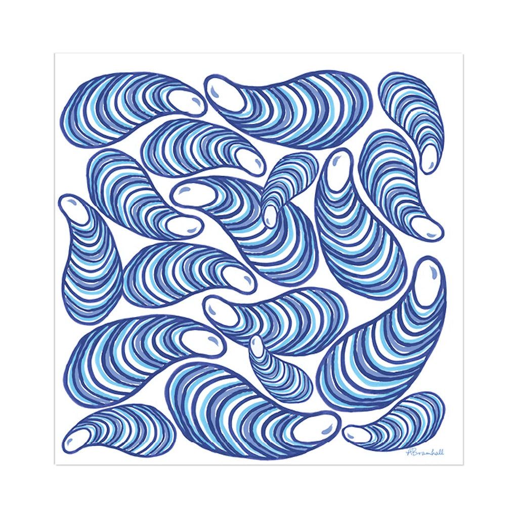 Festive Fish Flour Sack Tea Towels - Blue Mussels