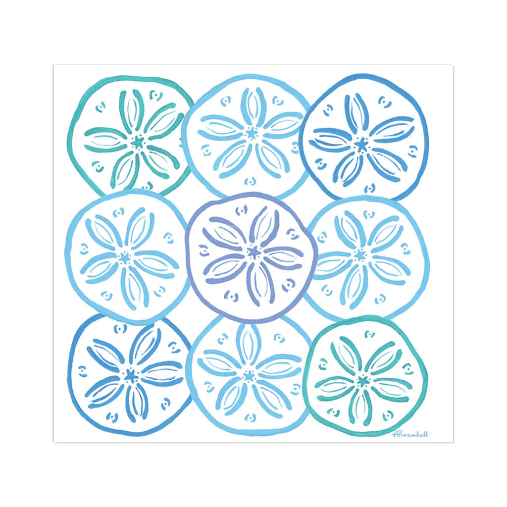 Festive Fish Flour Sack Tea Towels - Sand Dollars