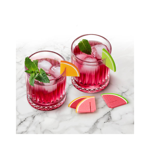 Fruit Cocktail Drink Markers Set of 6 - in use