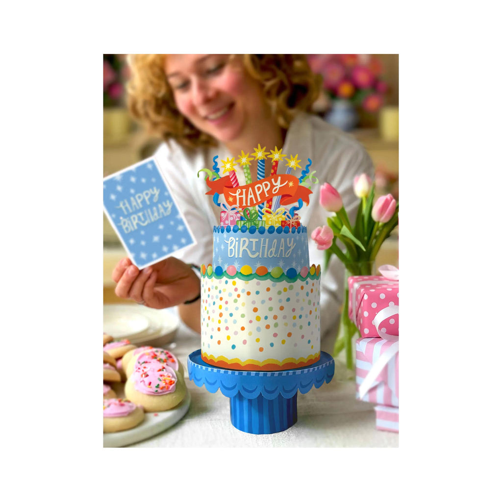 Fresh Cut Paper 3D Pop Up  - Confetti Birthday Cake - in use