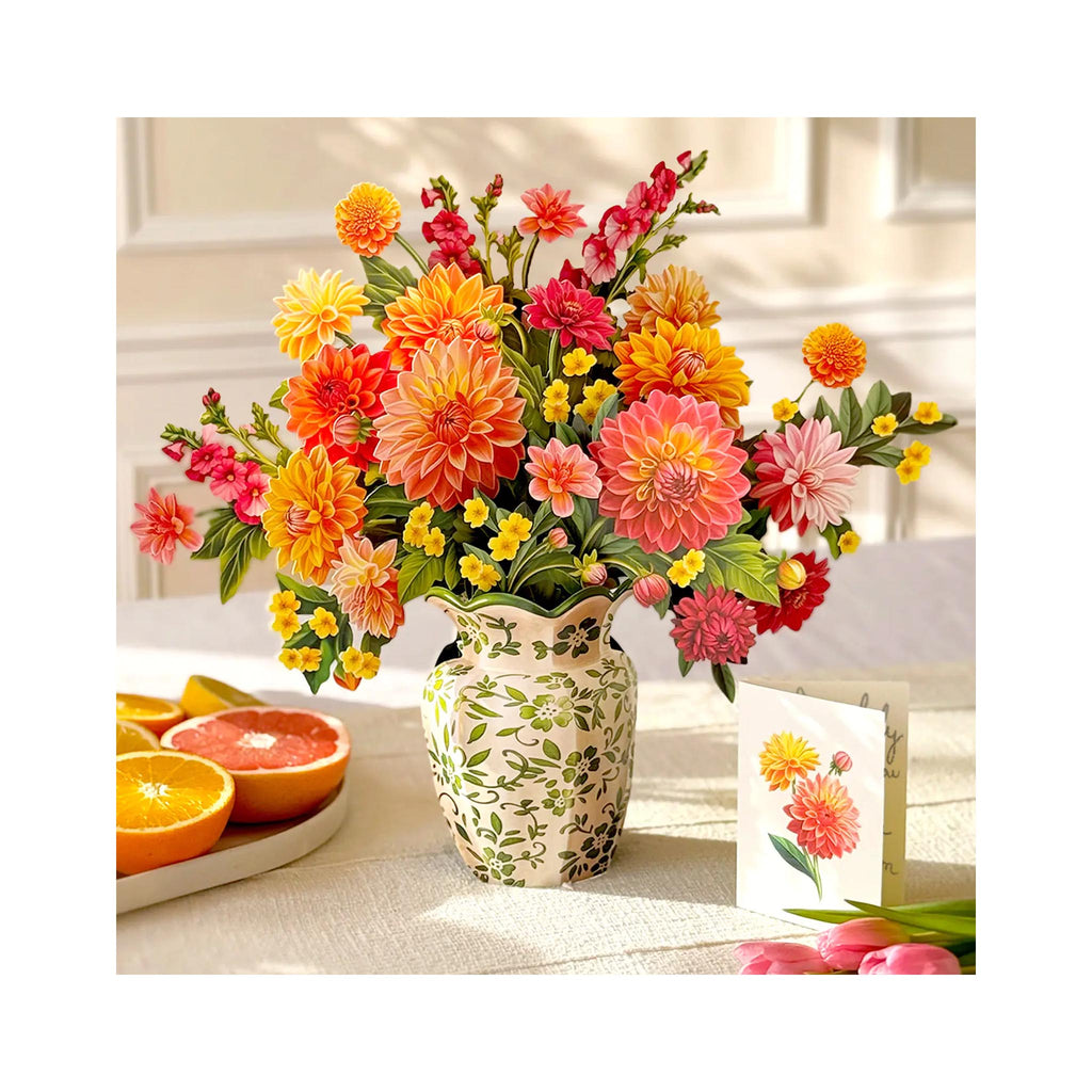 Fresh Cut Paper 3D Pop Up Bouquet - Dahlia Sunrise