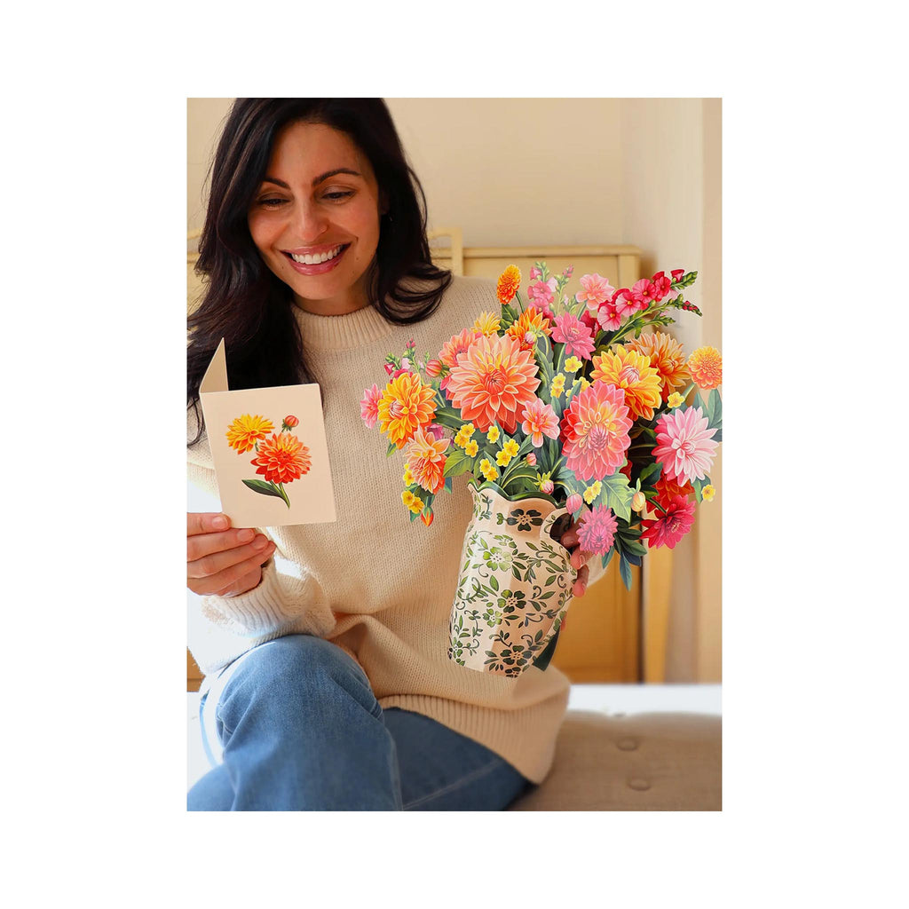 Fresh Cut Paper 3D Pop Up Bouquet - Dahlia Sunrise