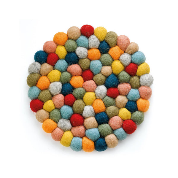 Multi-colored Dots Wool Trivet