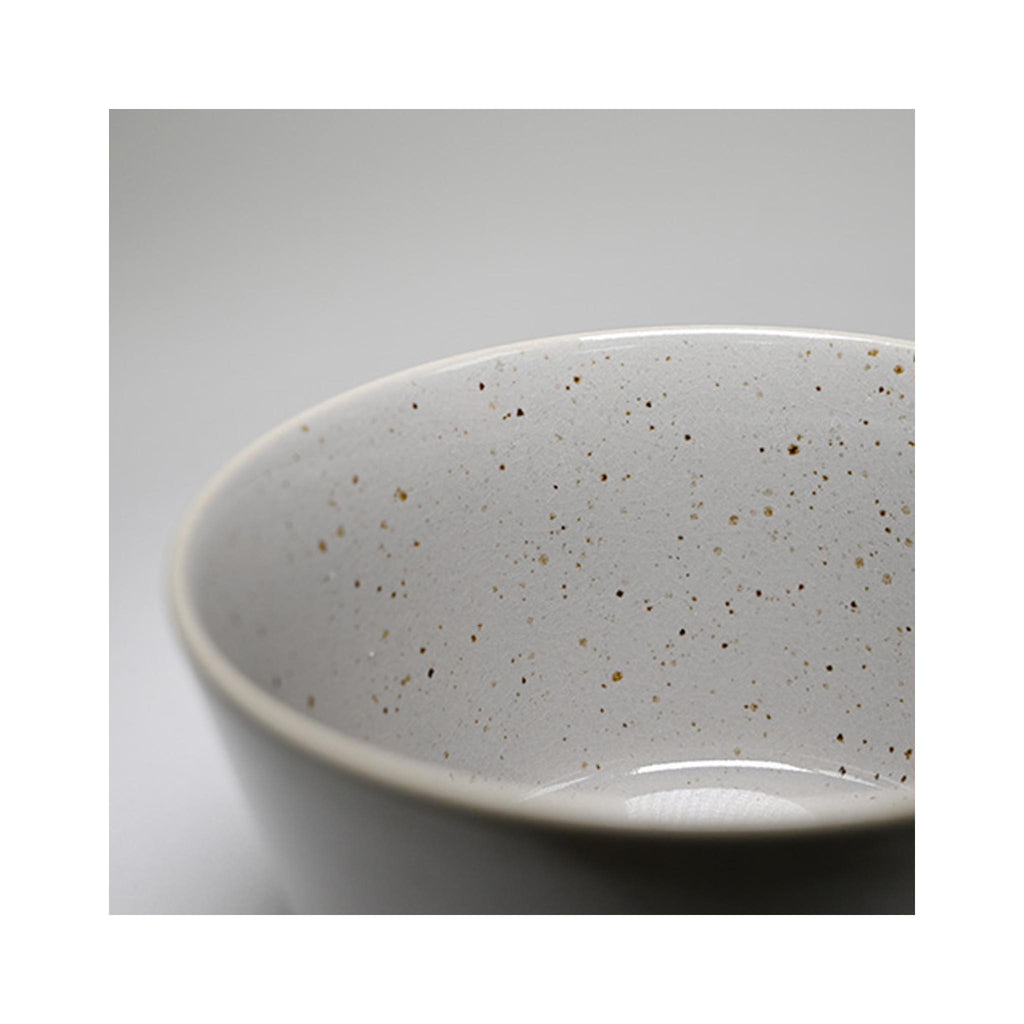 Porcelain Rice Bowl - Smokey Grey - speckle detail
