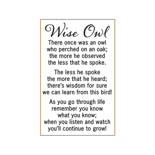 Little Wise Owl Charm - card