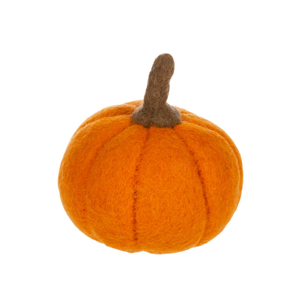 Felted Wool Pumpkin Figure - Small