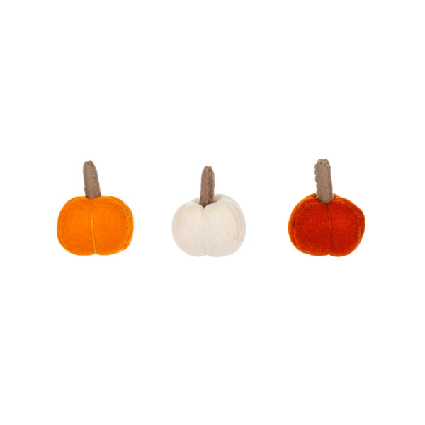 Mini Felted Wool Pumpkin Figures