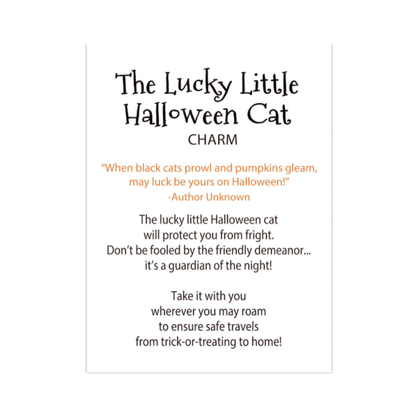 Lucky Little Halloween Cat Charm - card