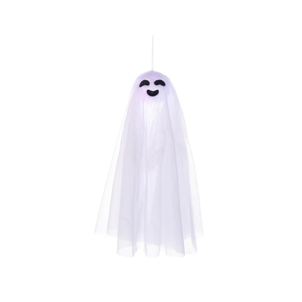 LED Jack O Lantern Ghost Ornaments - Smiling lit