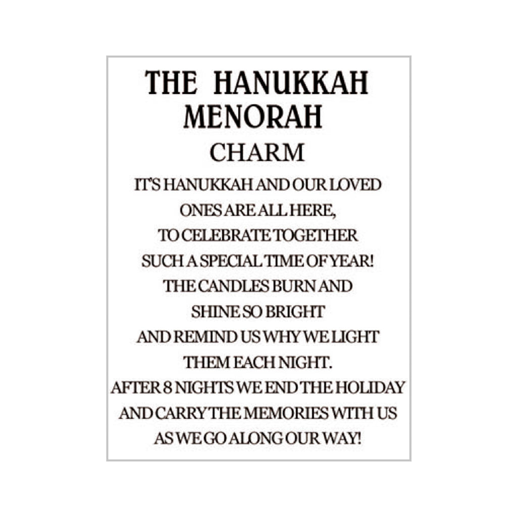 Hanukkah Menorah Charm - card