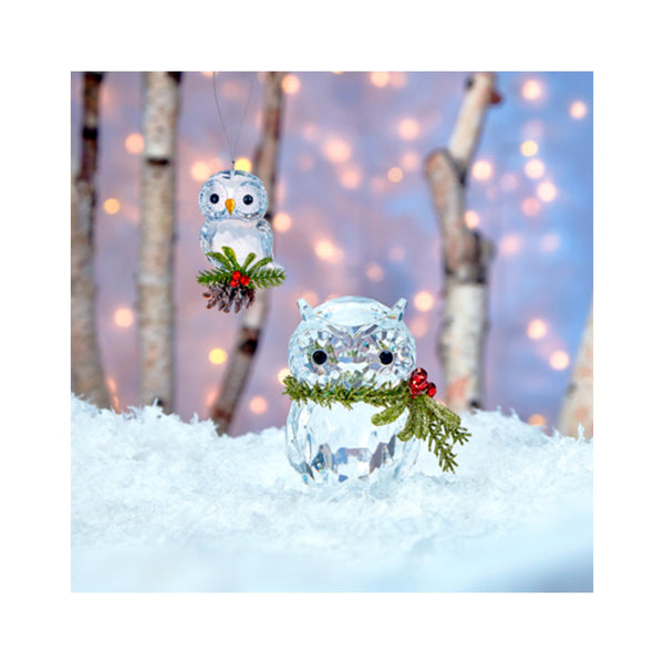 Teeny Owl Pinecone Ornament - hanging