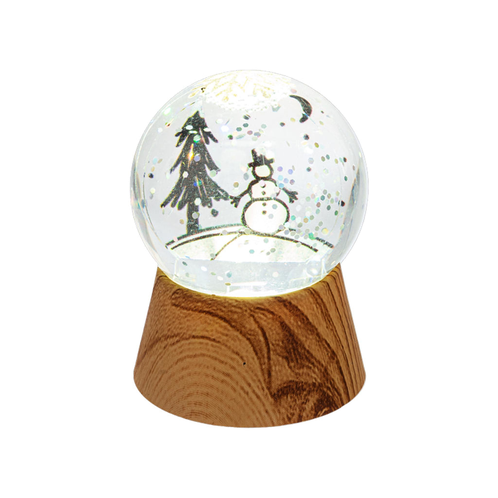 Lighted LED Globe Woodland Scenes - Snowman