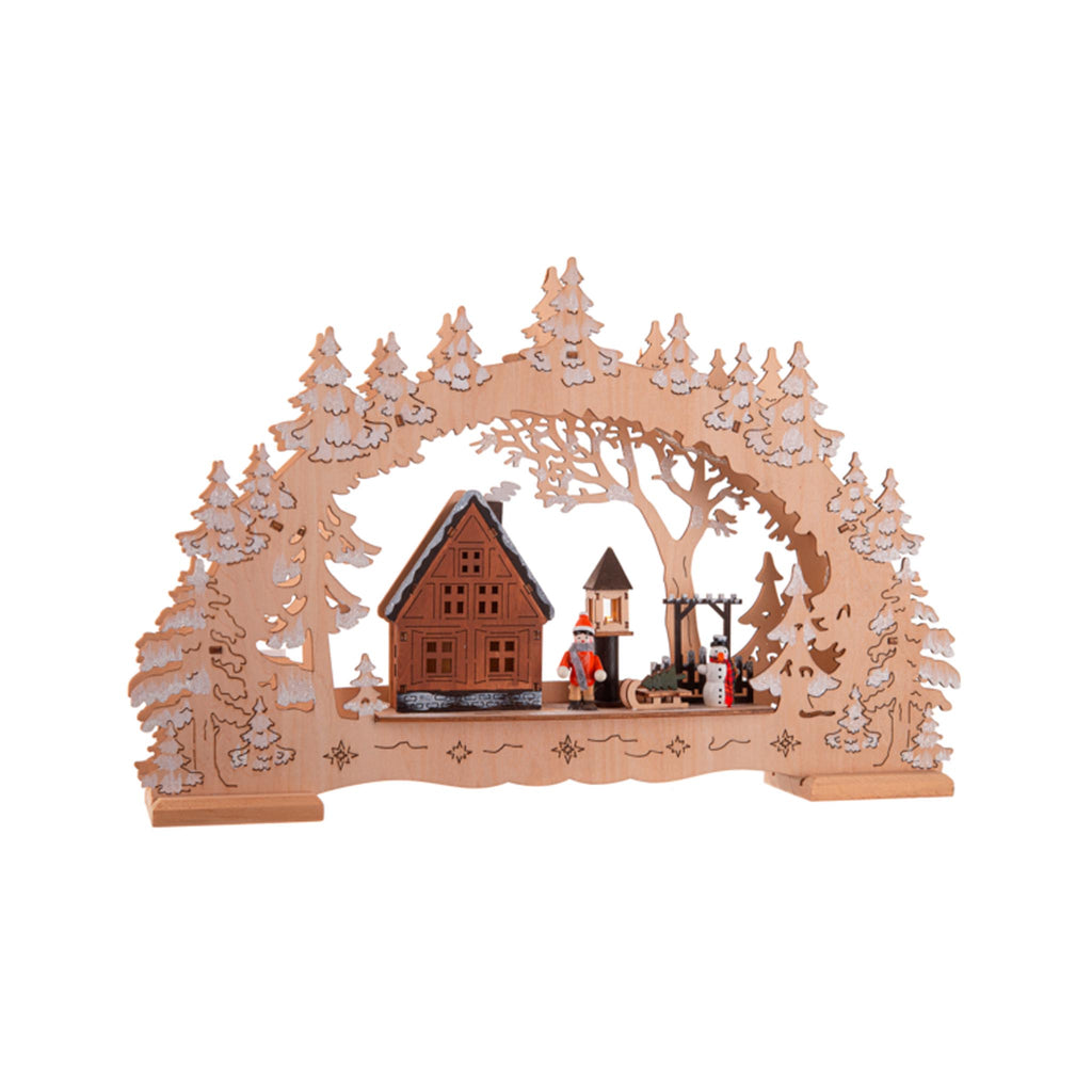 LED Light Up Laser-Cut Village Square - unlit