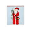 Santa & Snowman Decorative Wood Blocks - Santa with Tree