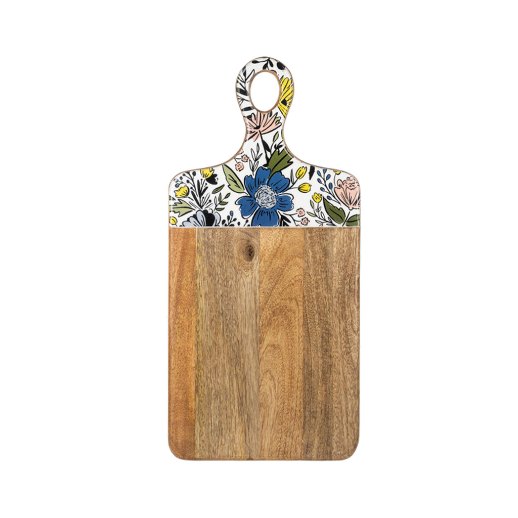 Mod Florals Cheese Boards with Handles - Top design