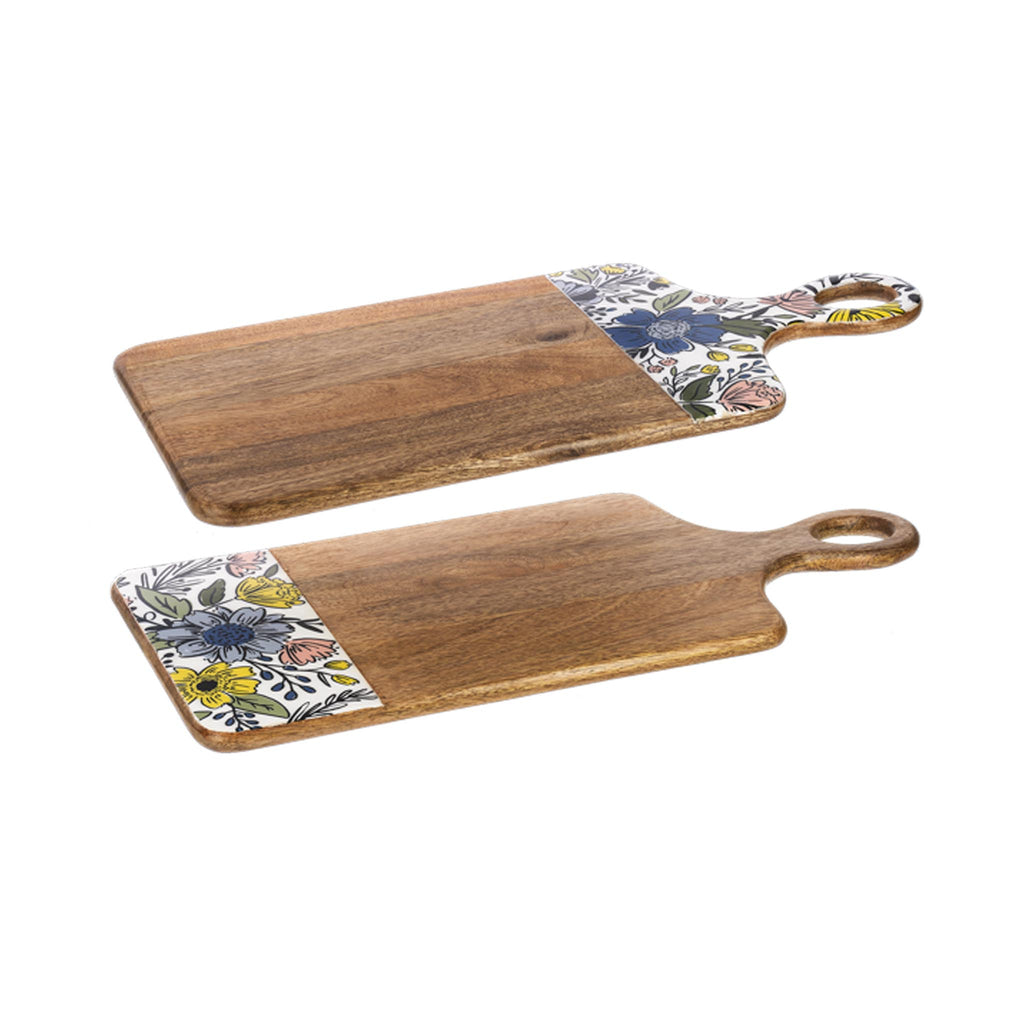 Mod Florals Cheese Boards with Handles