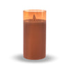 Flameless LED Pillar Candles in Glass - Gold 3" x 6"