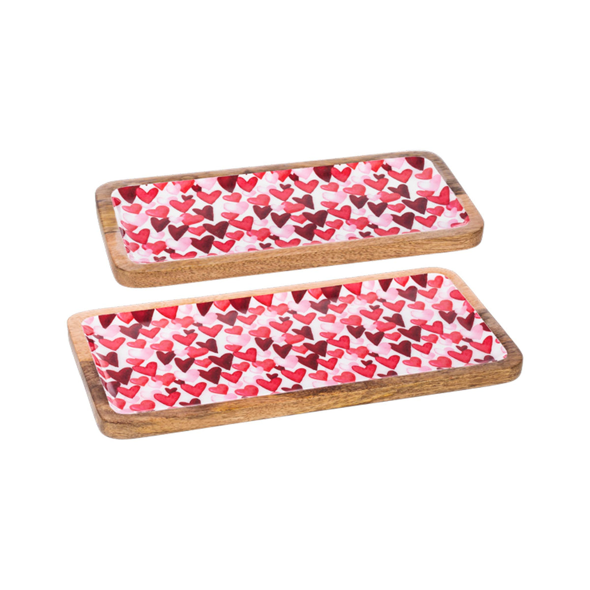 Hearts Mango Wood Trays– Greentail Table