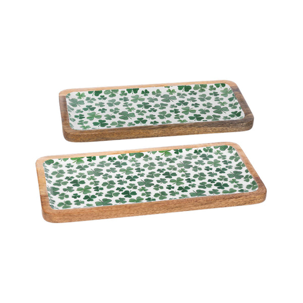 Shamrock Mango Wood Trays