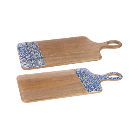 Blue Tile Designs Cheese Boards with Handles