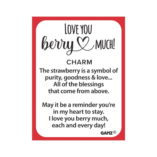 Love You Berry Much Glass Charm - card