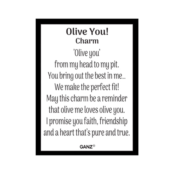Olive You Charm - card