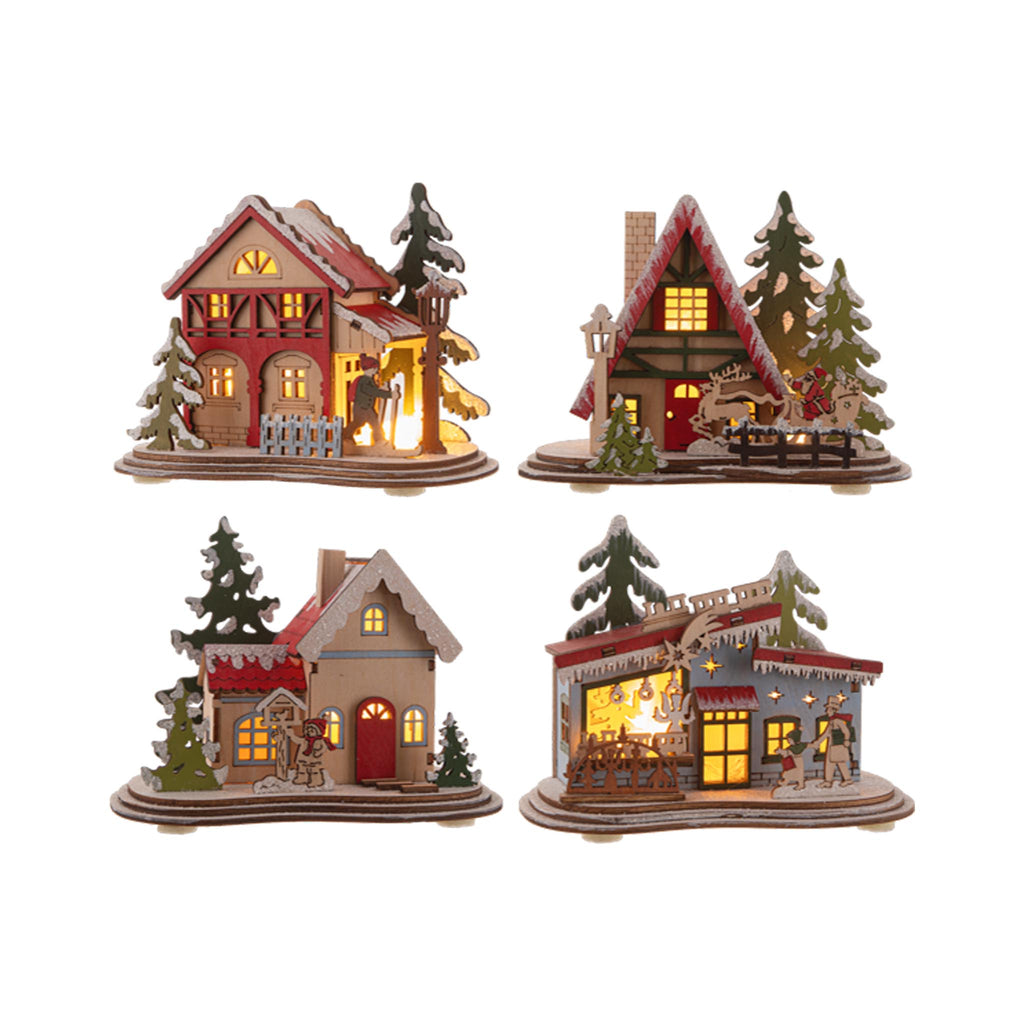 LED Light Up Laser-Cut Village Scenes