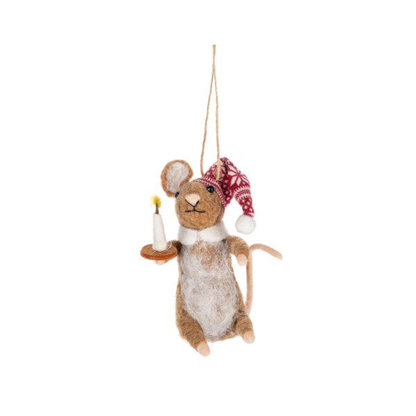 Felt Mouse Ornaments - Nightcap
