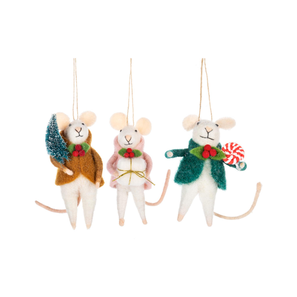 Felt Mice Ornament - Holiday Gifts