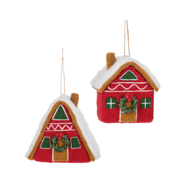 Felt Ski Chalet Ornaments
