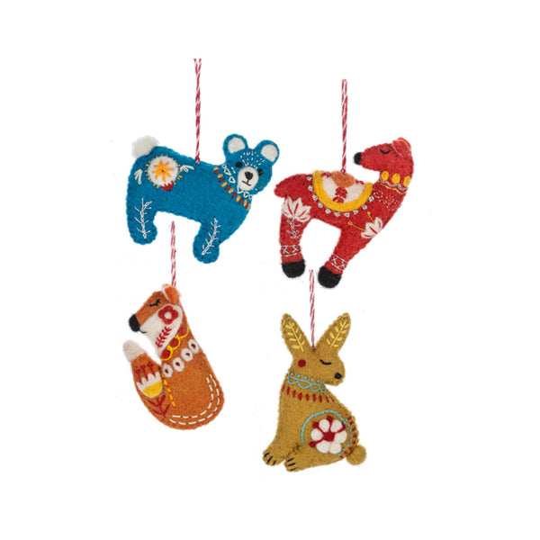 Felt Ornaments - Woodland Animals