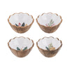Mango Wood & Enamel Dip Bowls - Winter Botanicals