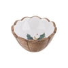 Mango Wood & Enamel Dip Bowls - Winter Botanicals - Holly Leaves