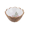 Mango Wood & Enamel Dip Bowls - Winter Botanicals - Single Pinecone