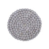 Handcrafted Felted Ball Wool Trivets with Backing - Grey