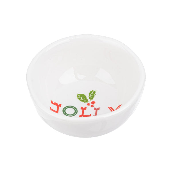 Holiday Tidbit Bowl with Sentiments - top view