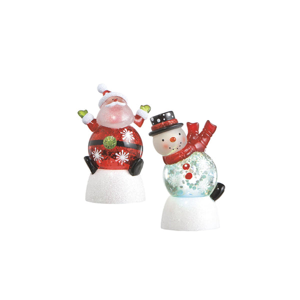 Lighted LED Mini Shimmers - Santa & Snowman