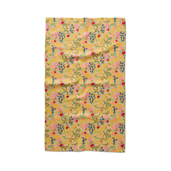 Geometry Tea Towel - Sunny Cherry Blossoms