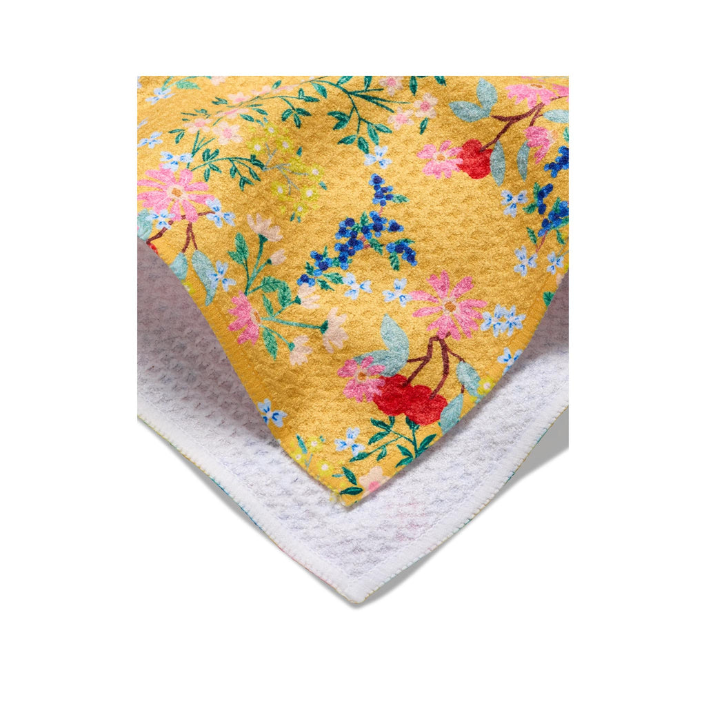 Geometry Tea Towel - Sunny Cherry Blossoms - detail