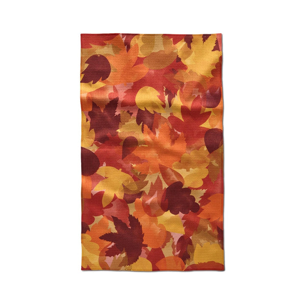 Geometry Tea Towel - Watercolor Fallen Leaves