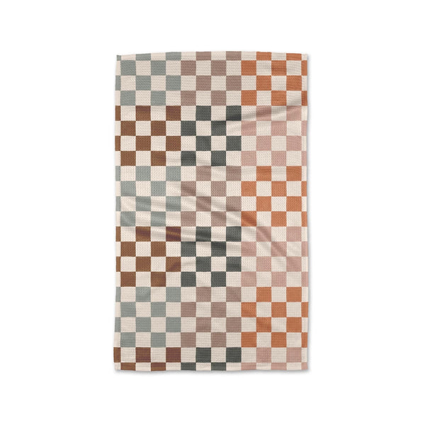 Geometry Tea Towel - Autumn Checkers
