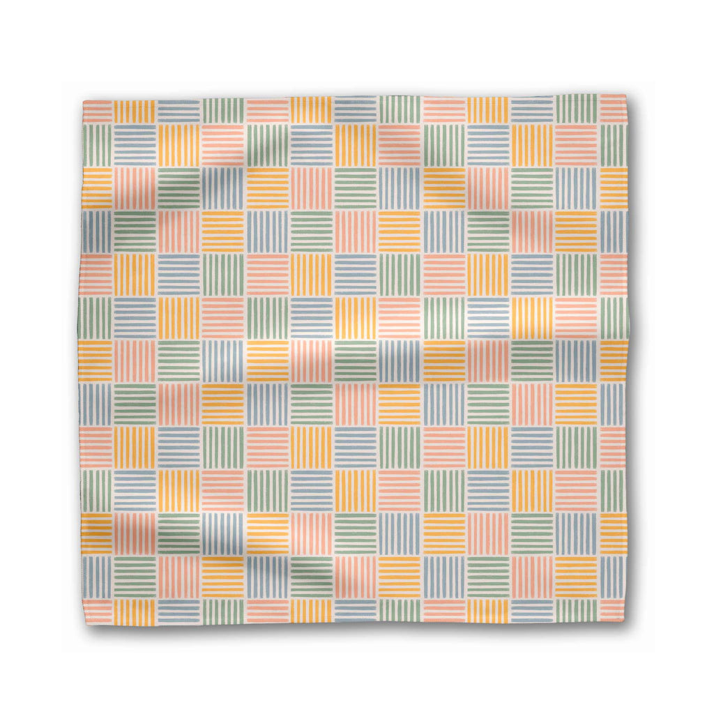 Geometry Dinner Napkins Set of 6 - Woven Check - detail