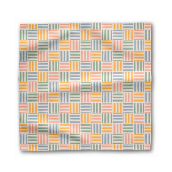 Geometry Dinner Napkins Set of 6 - Woven Check - detail