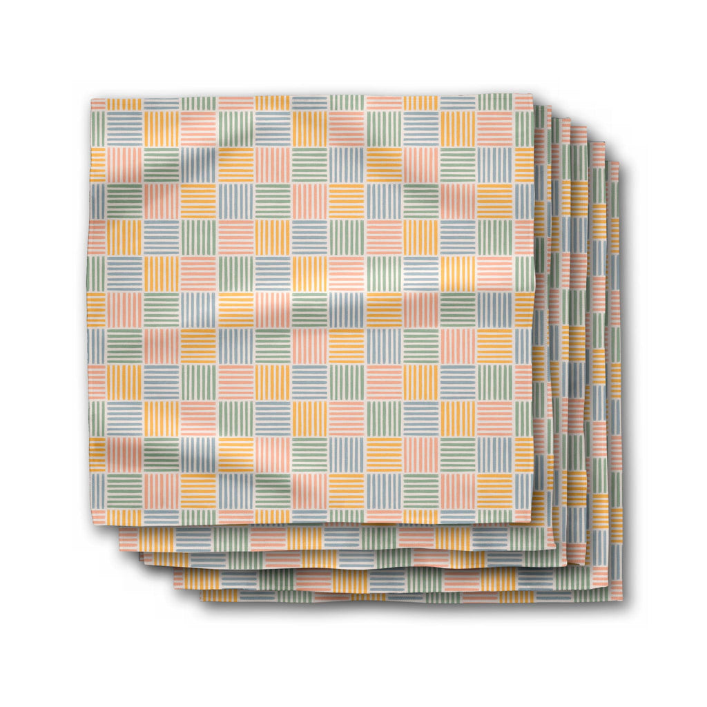 Geometry Dinner Napkins Set of 6 - Woven Check