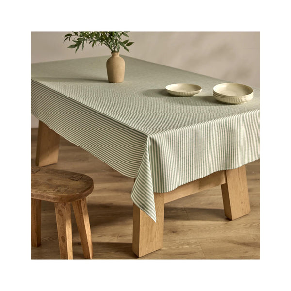Geometry Tablecloths - Mint Green Stripes