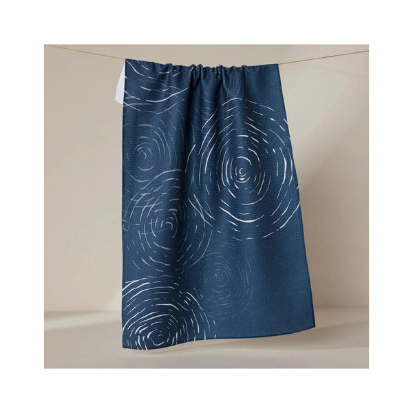 Geometry Tea Towel - Soft Steps Midnight